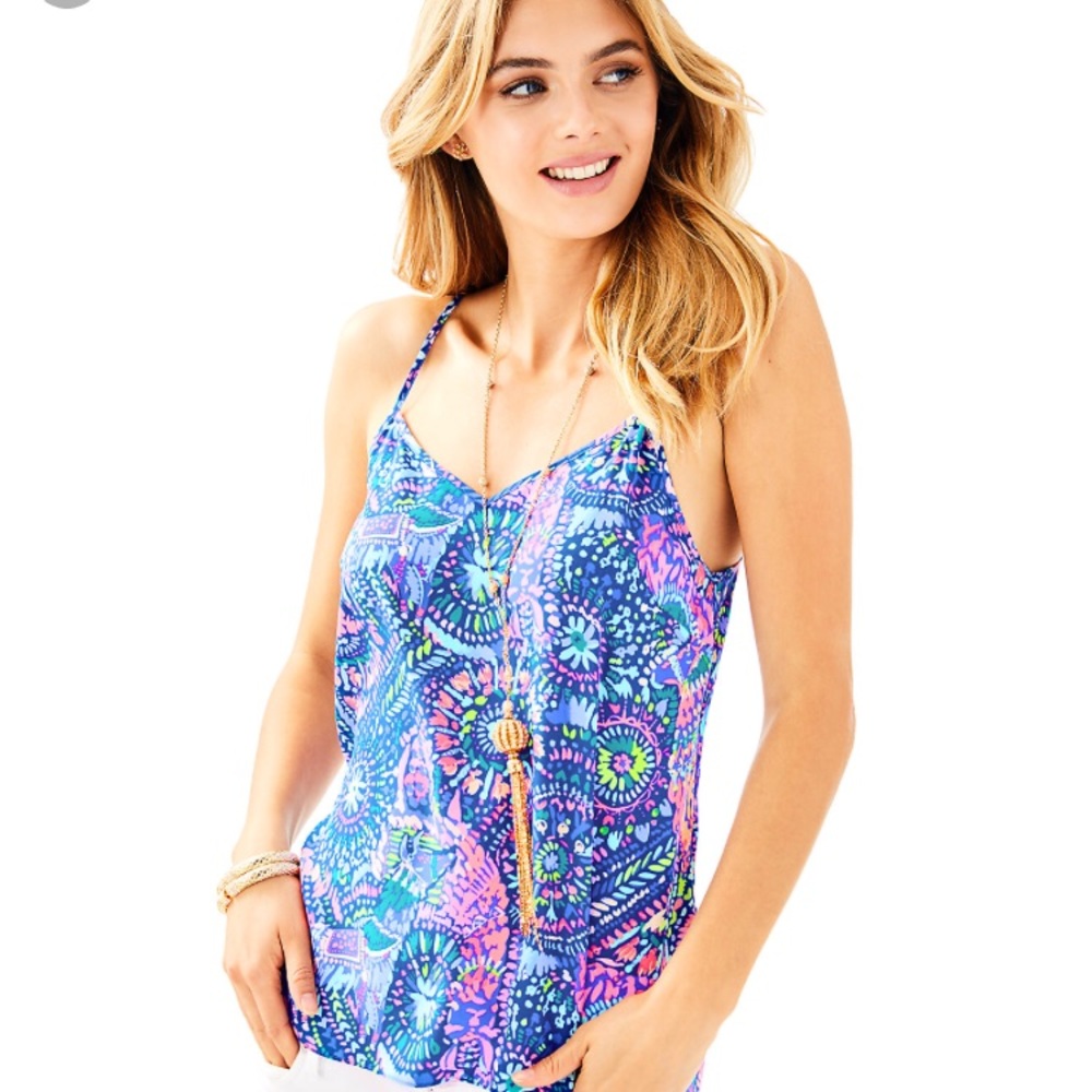 Lilly Pulitzer Dusk Silk Tank in No Prob Llama